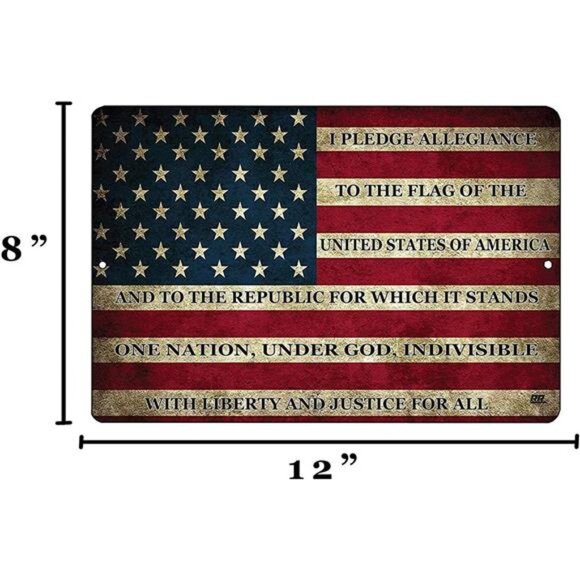 River Tactical USA American Flag Metal Tin Sign, 12x8 Inch, Wall Decor - Picture 3 of 5